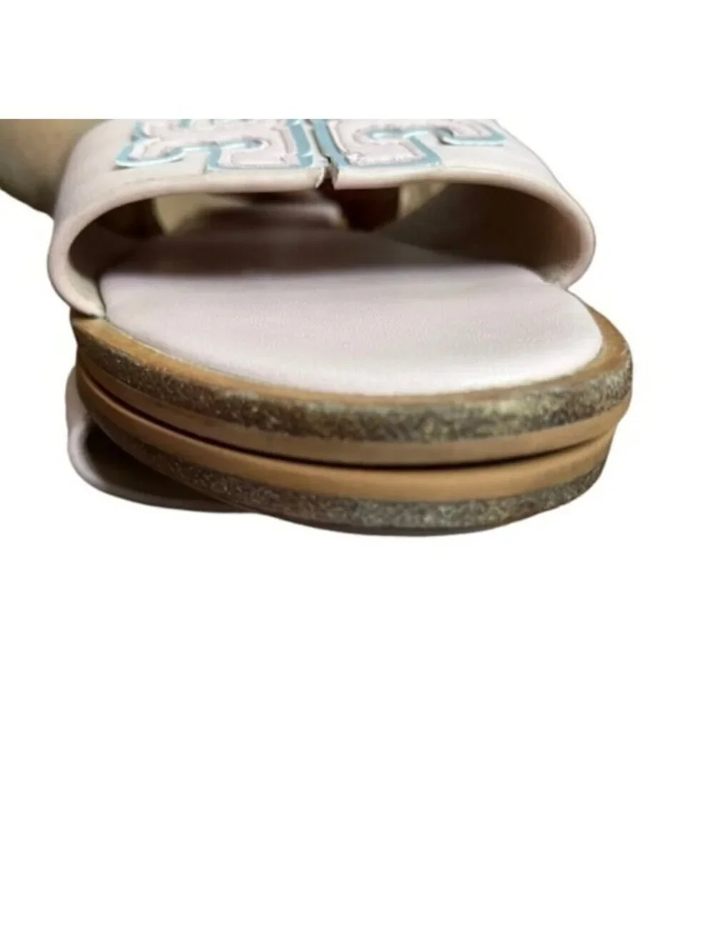 Tory Burch Ines Slides Sea Shell Pink Calf Leather Size‎ 7.5 US